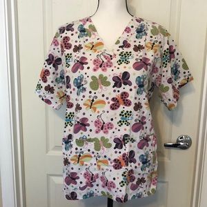 Happy Scrubs Floral Print Size Medium
